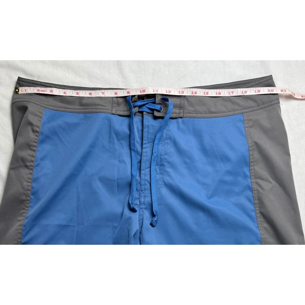 REI Co-op Mens XL‎ Board Shorts Blue Grey Colorblock Swim Trunks
